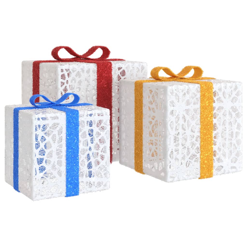 NNEVL Lighted Christmas Boxes 3 pcs 64 LEDs Warm White-4