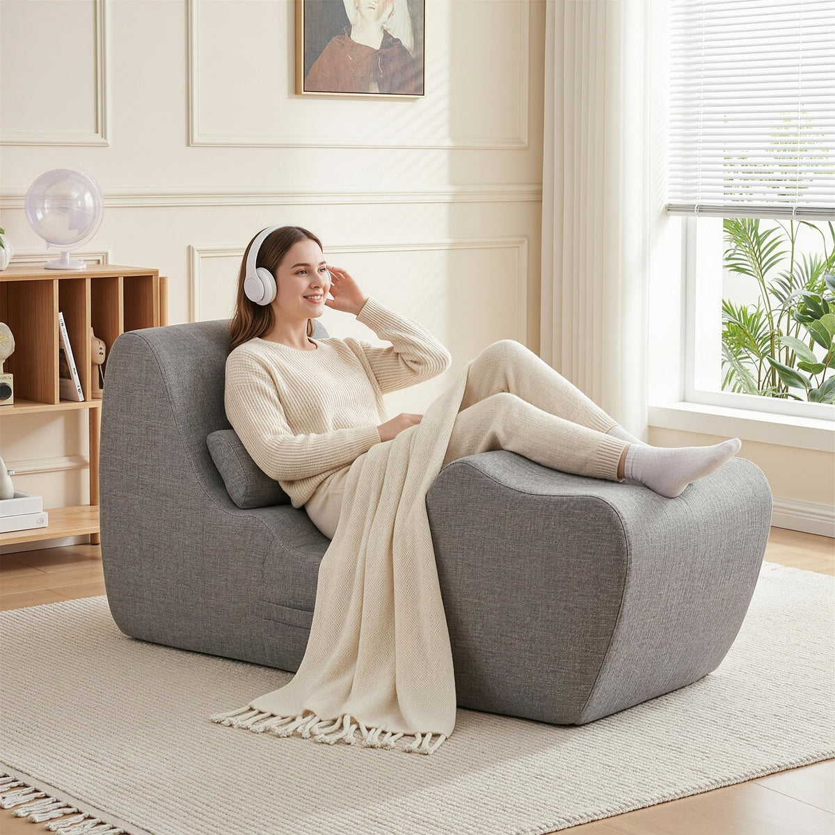 Seating | Artiss Ergonomic S-Curve Floor Lounge | Grey