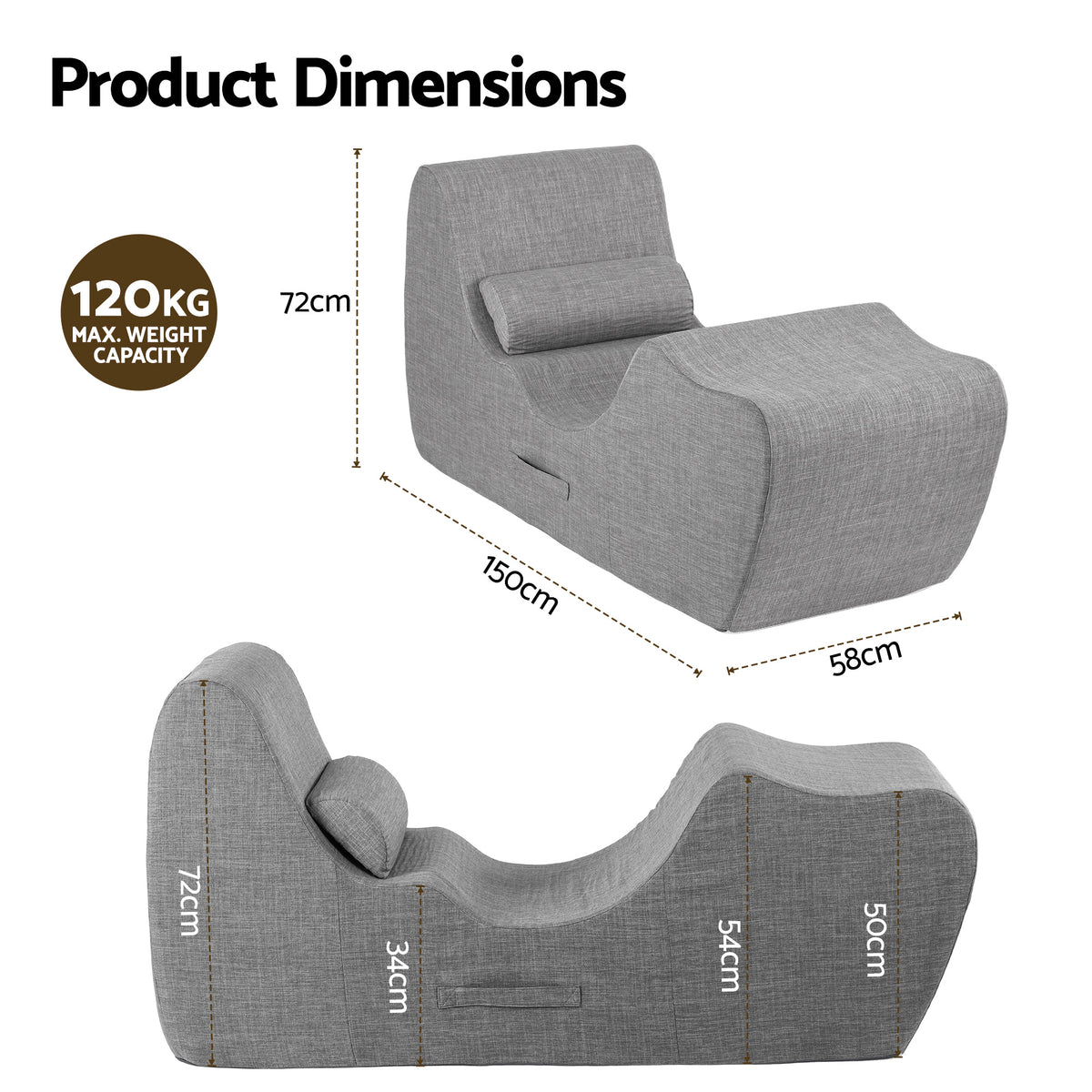 Seating | Artiss Ergonomic S-Curve Floor Lounge | Grey