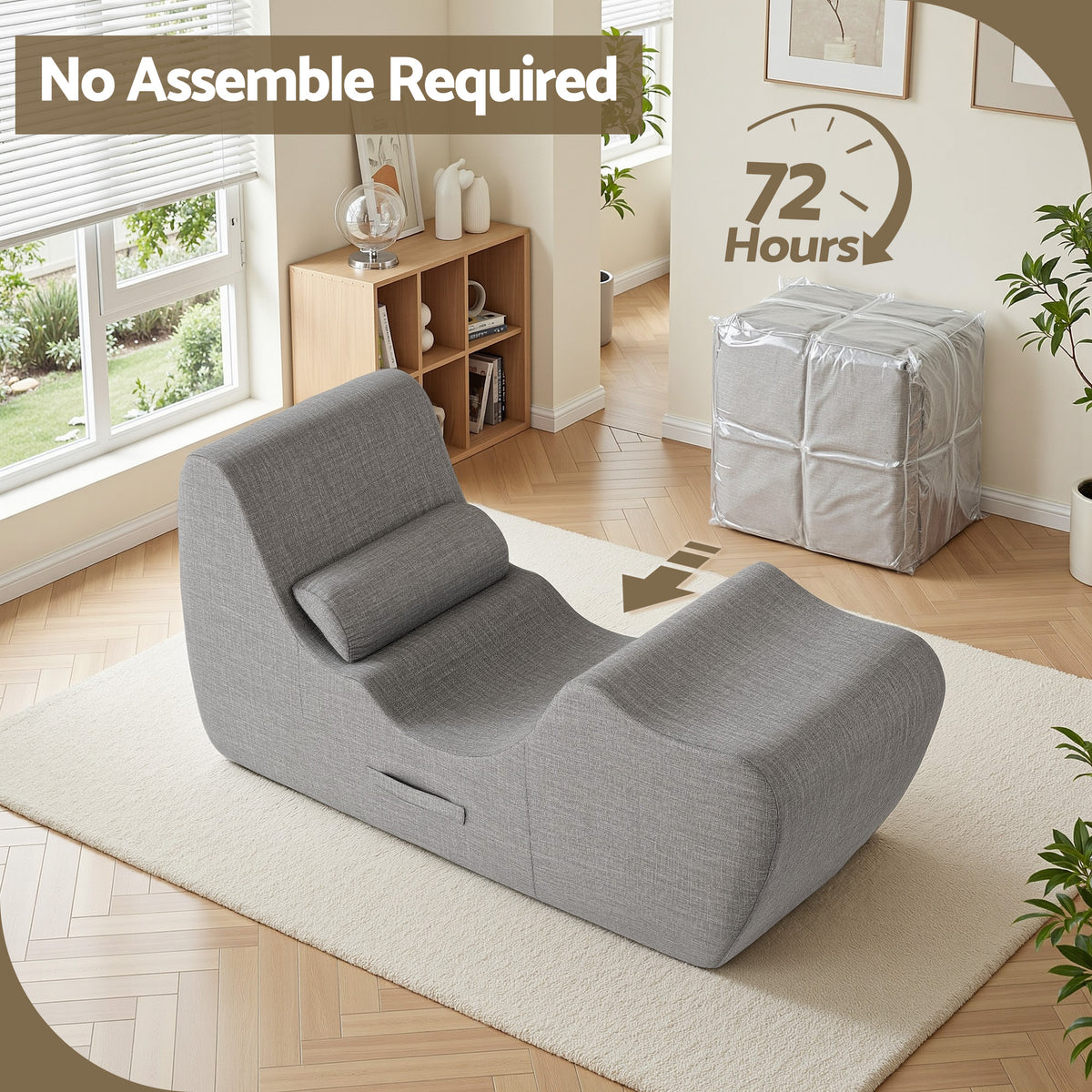 Seating | Artiss Ergonomic S-Curve Floor Lounge | Grey