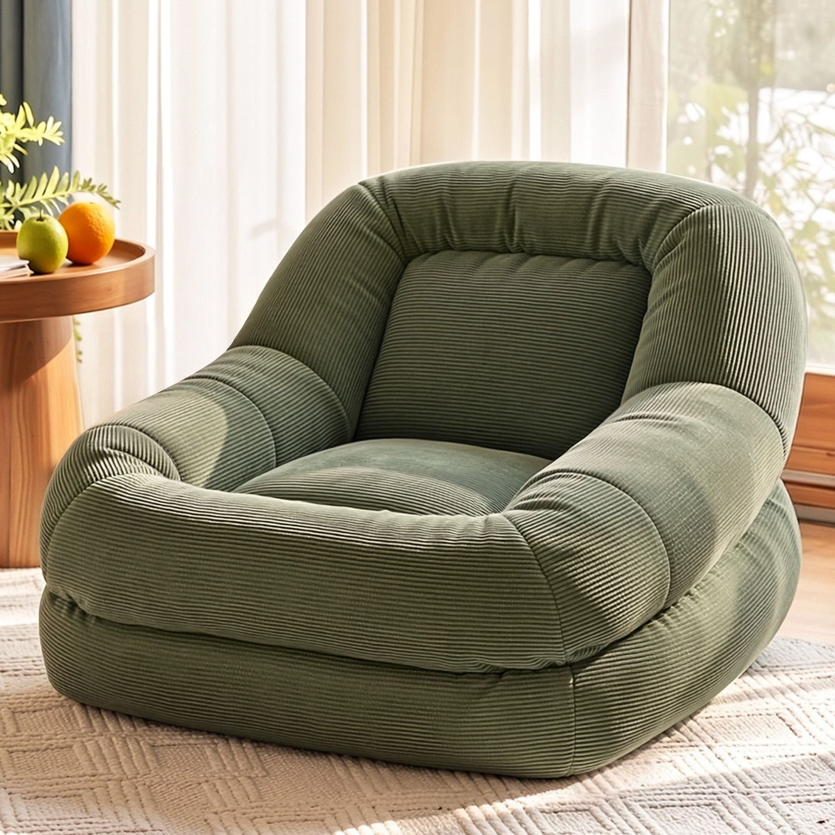 Seating | Artiss Armchair Cloud Floor Lounge Corduroy | Green