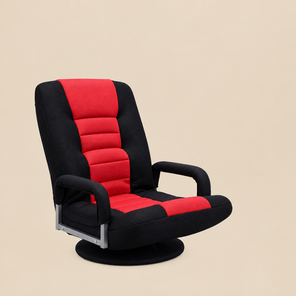 Seating | Artiss Floor Swivel Gaming Chair | Red and Black