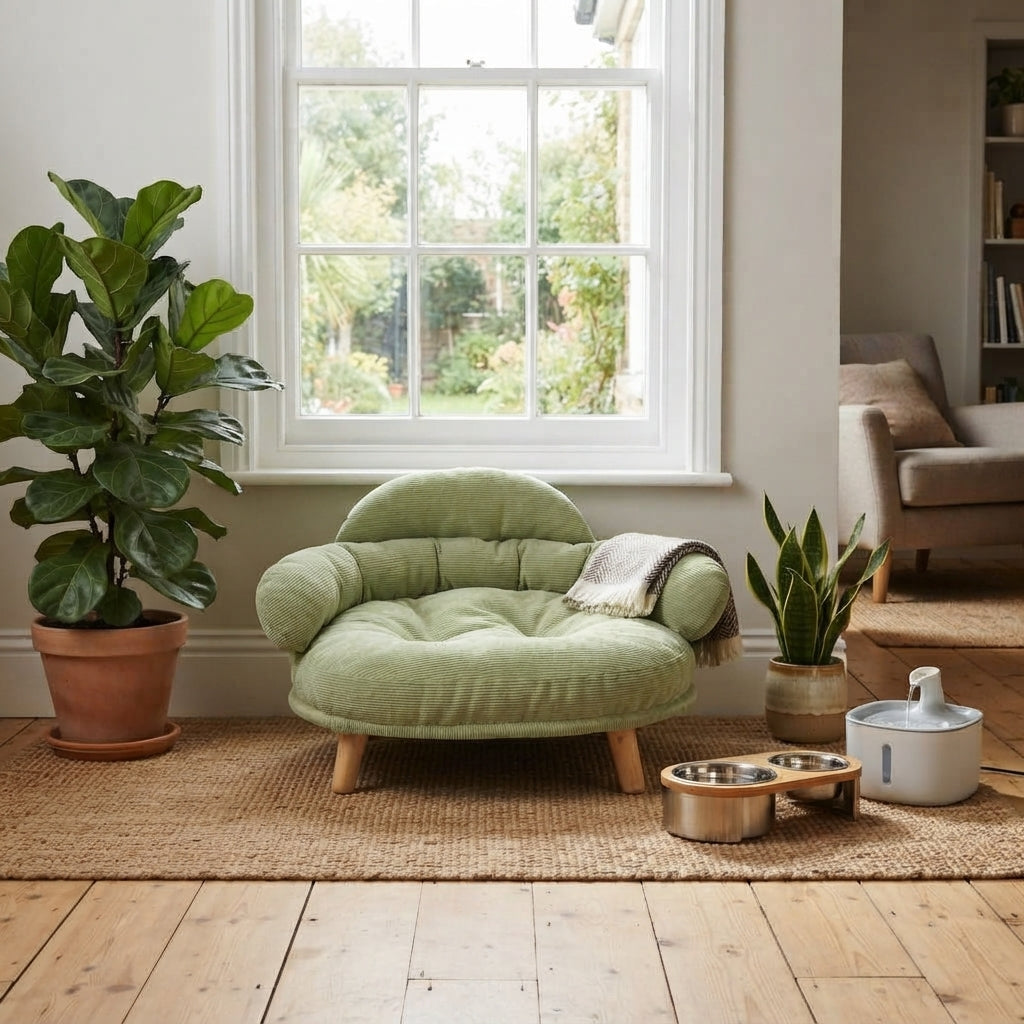 Pet Bed | PaWz Elevated Pet Sofa Bed | Green