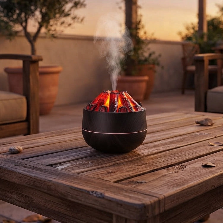 Oil Diffuser | Campfire Flame Oil Diffuser | Brown