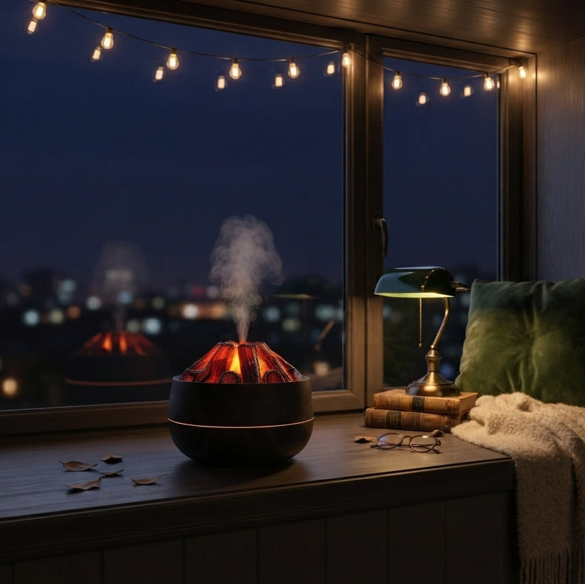 Oil Diffuser | Campfire Flame Oil Diffuser | Brown