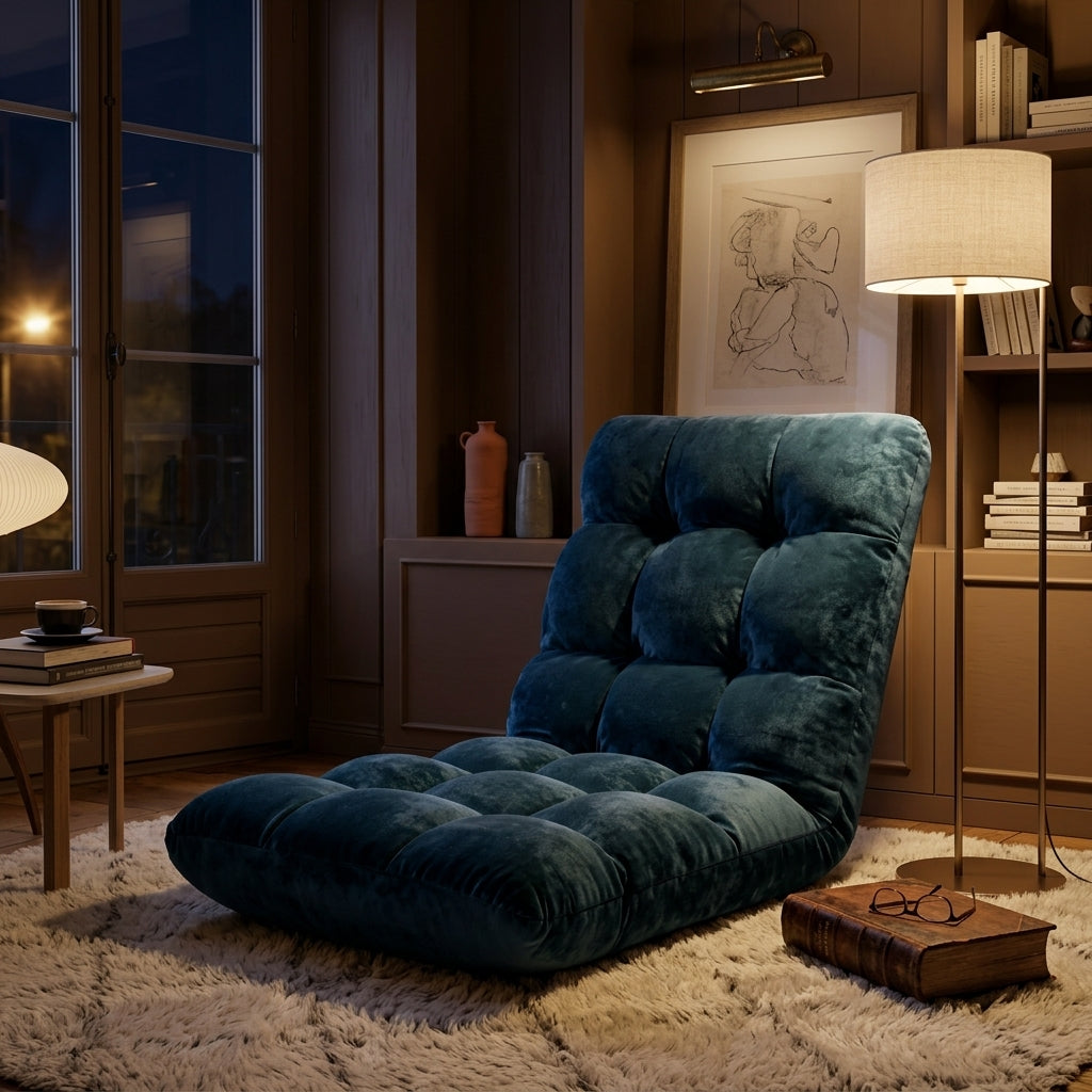 Seating | Artiss Adjustable Floor Lounge | Navy