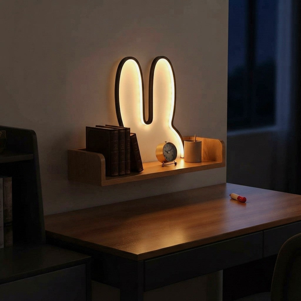 Lighting | Bunny LED Wall Night Light USB | Black Frame