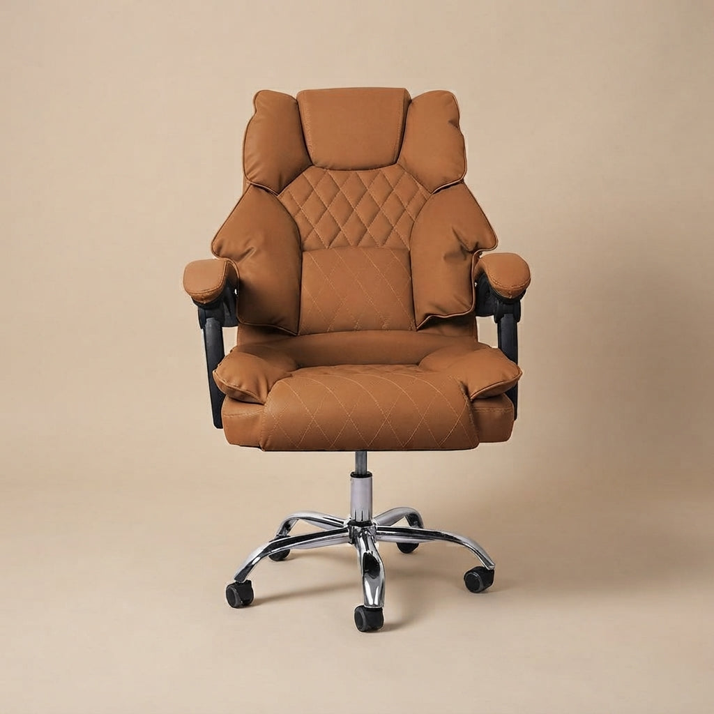 Seating | Levede Study Chair PU Leather | Brown