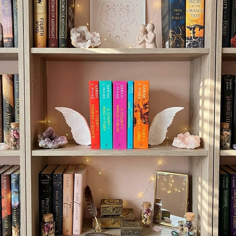 Bookend | Angel Wings Bookends | White