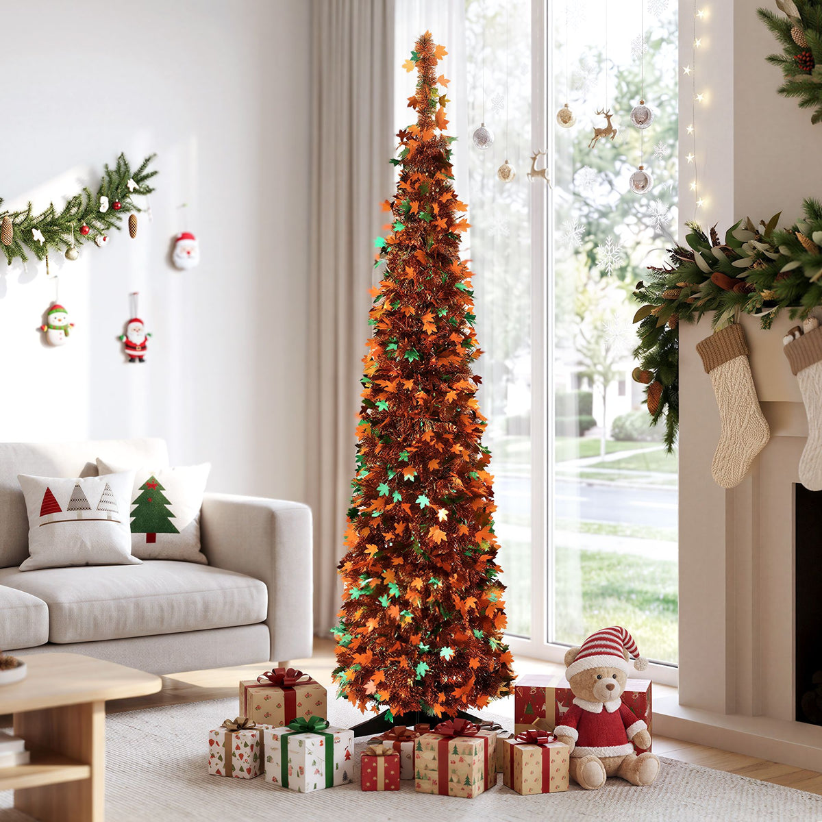 Christmas Decor | Jingle Jollys 160cm Pop Up Christmas Tree | Golden Maple Leaf
