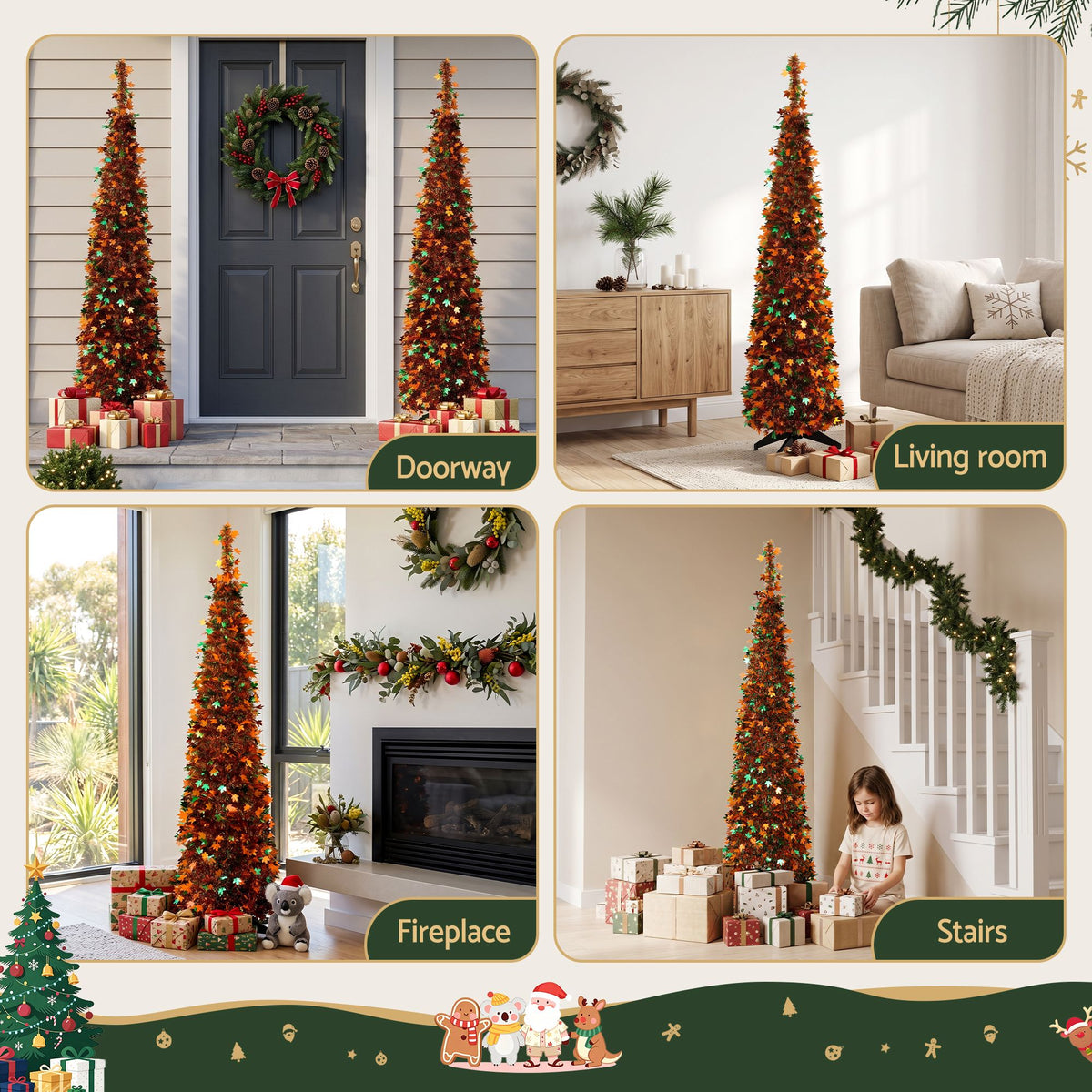Christmas Decor | Jingle Jollys 160cm Pop Up Christmas Tree | Golden Maple Leaf