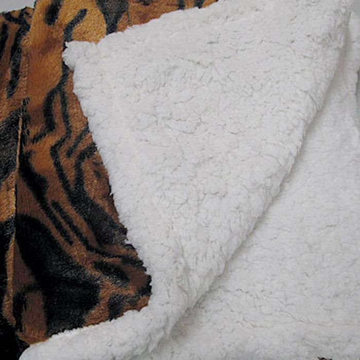 Throw Blanket | Luxury Faux Fur Reversible Throw Blanket | Tiger Print