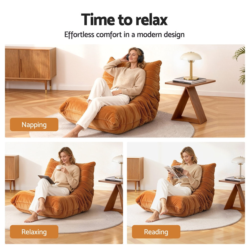 Seating | Accent Chair | Lazy Sofa | Floor Couch | Brown