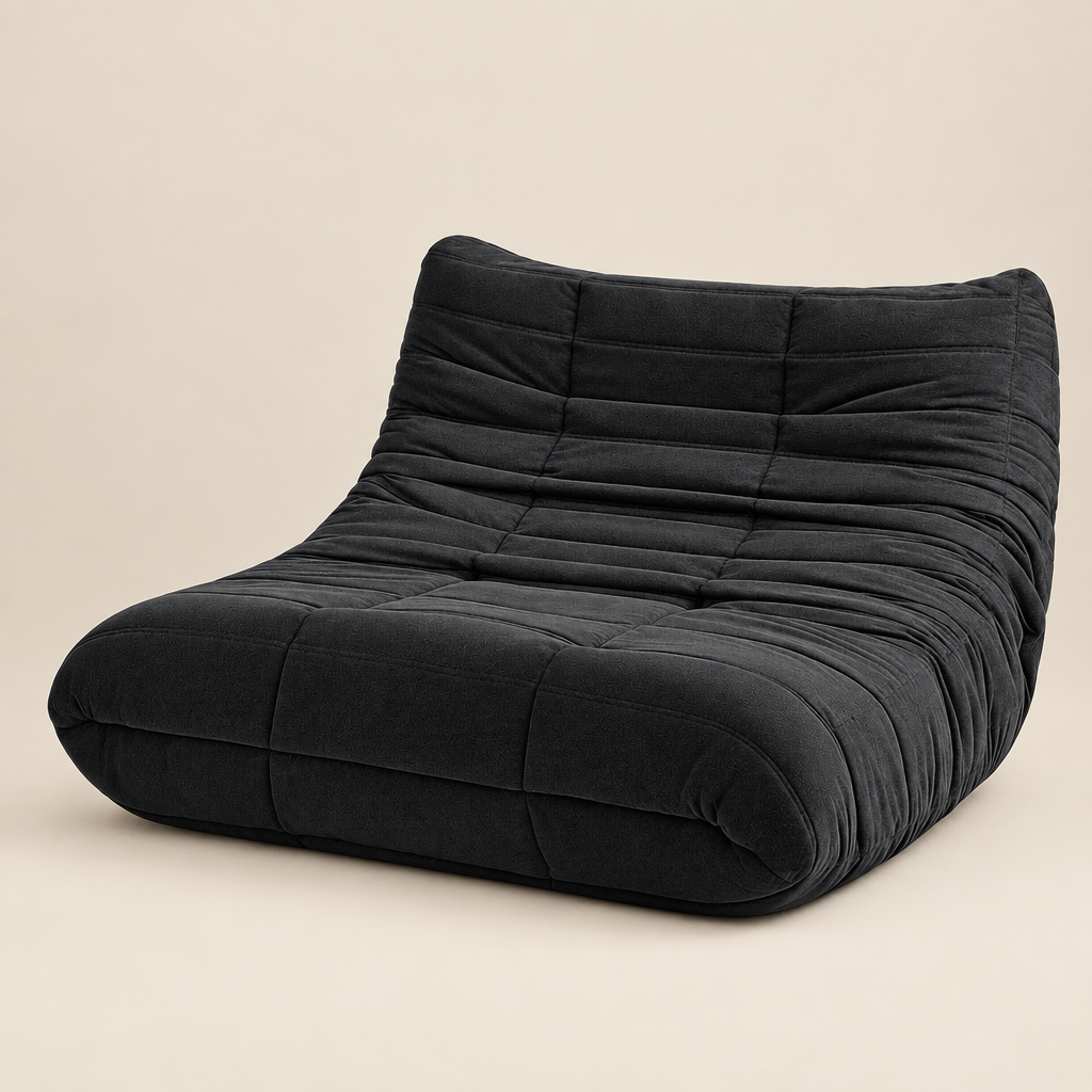 Seating | 2-Seater | Accent Chair | Lazy Sofa | Floor Couch | Black