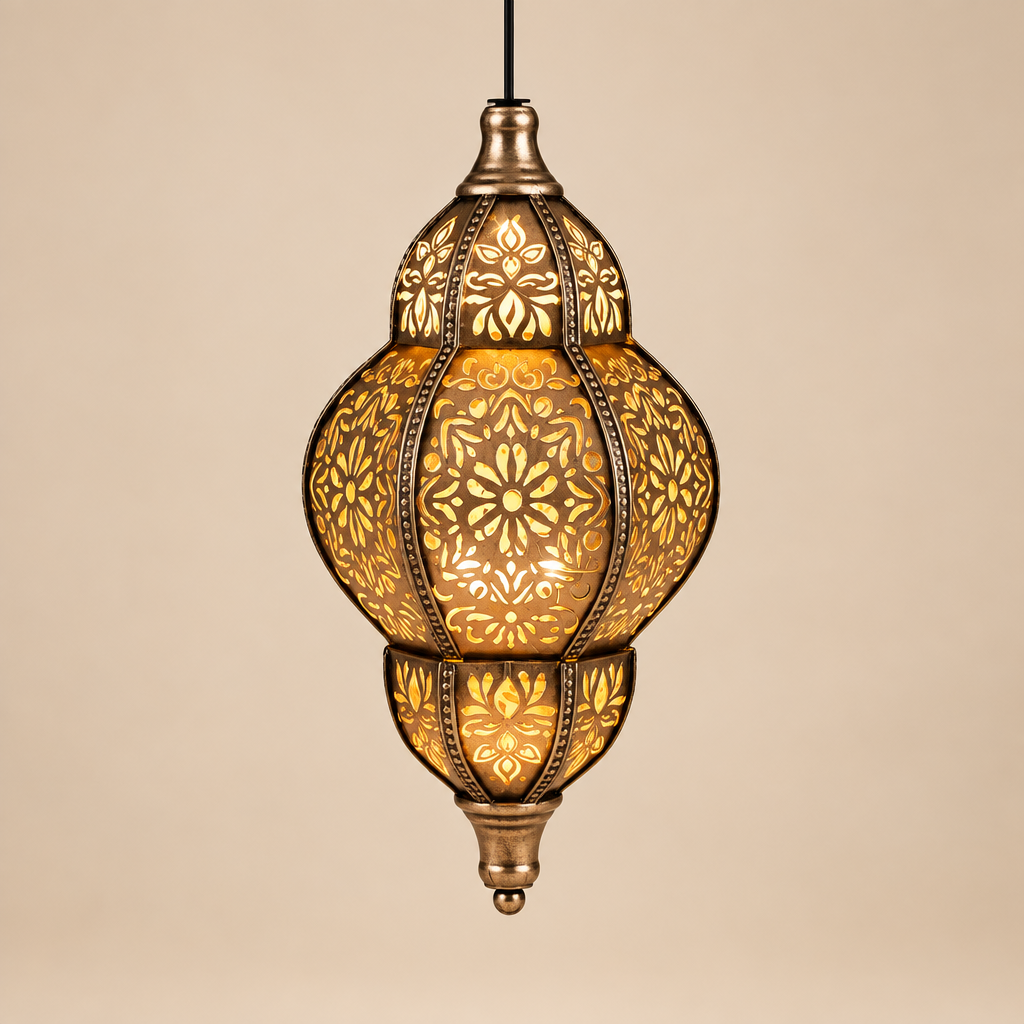 Lighting | Outdoor Solar Hanging Light Waterproof | Brown and Gold