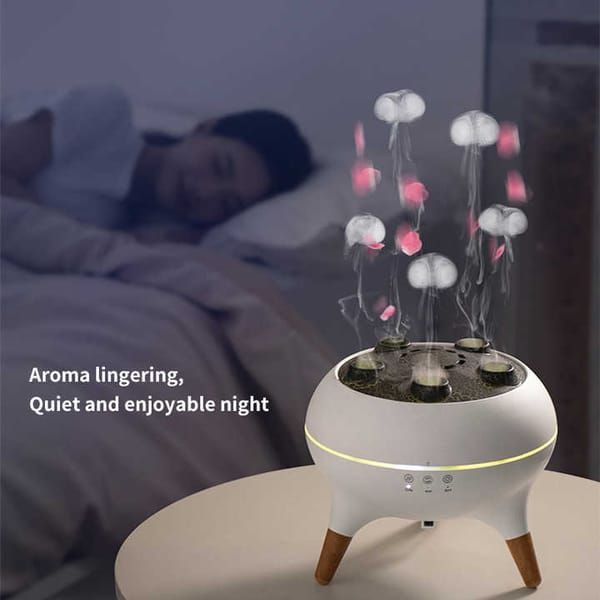Oil Diffuser | Jellyfish Aroma Sound Pickup Lighting Diffuser | White