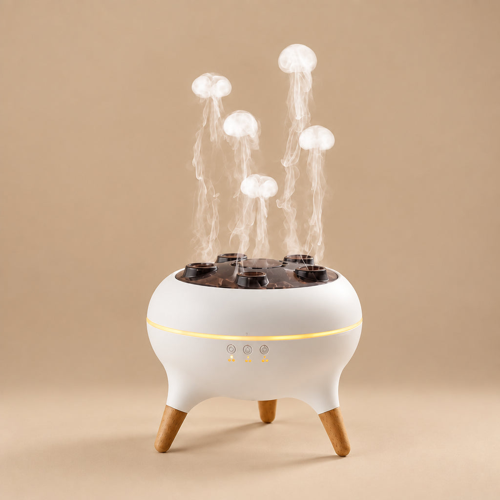 Oil Diffuser | Jellyfish Aroma Sound Pickup Lighting Diffuser | White