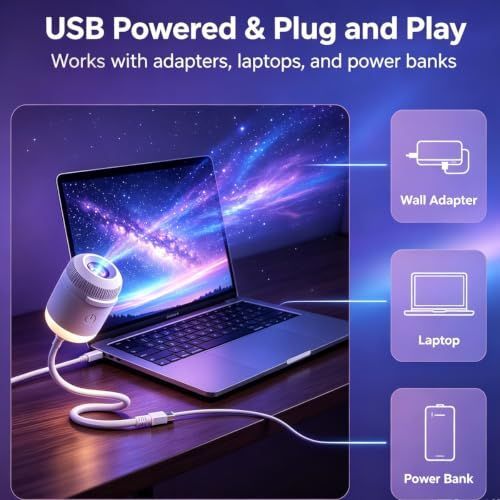 Lighting | 24 Film Galaxy Projector Night Light USB | White