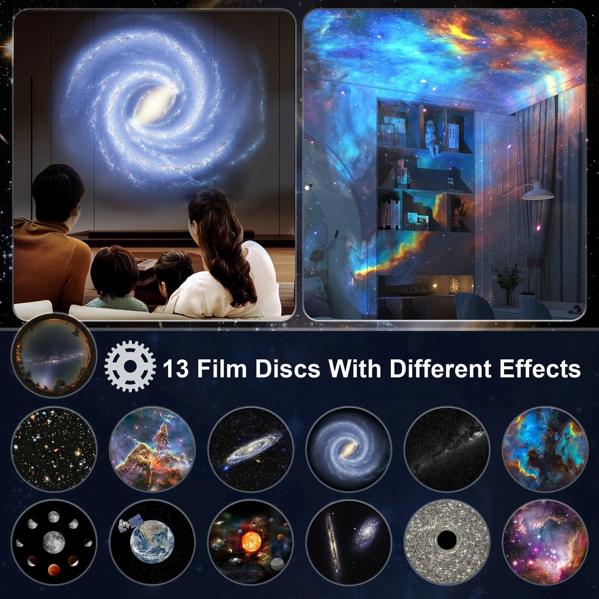 Lighting | 360° Galaxy Projector Light | White