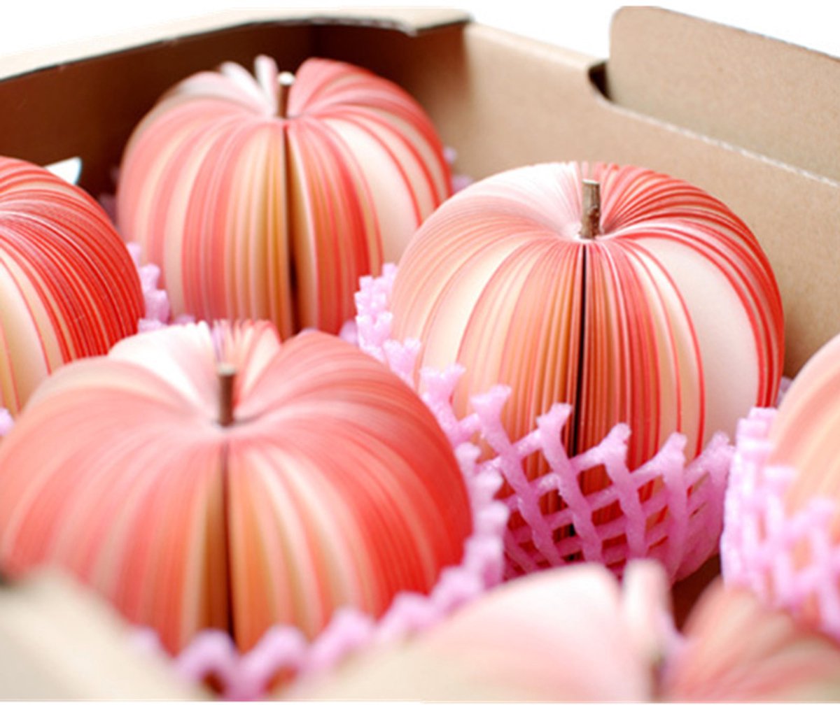 Stationery | 3D Fruit-Shaped Sticky Notes | Apple and Pear