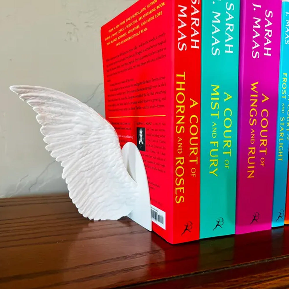 Bookend | Angel Wings Bookends | White