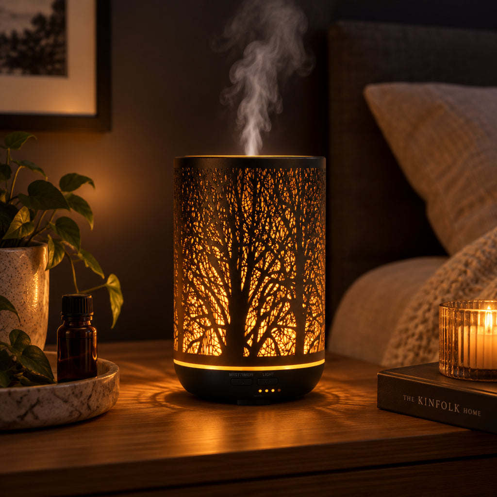 Oil Diffuser | 2 in 1 Ambient Night Light Aroma Diffuser | Black