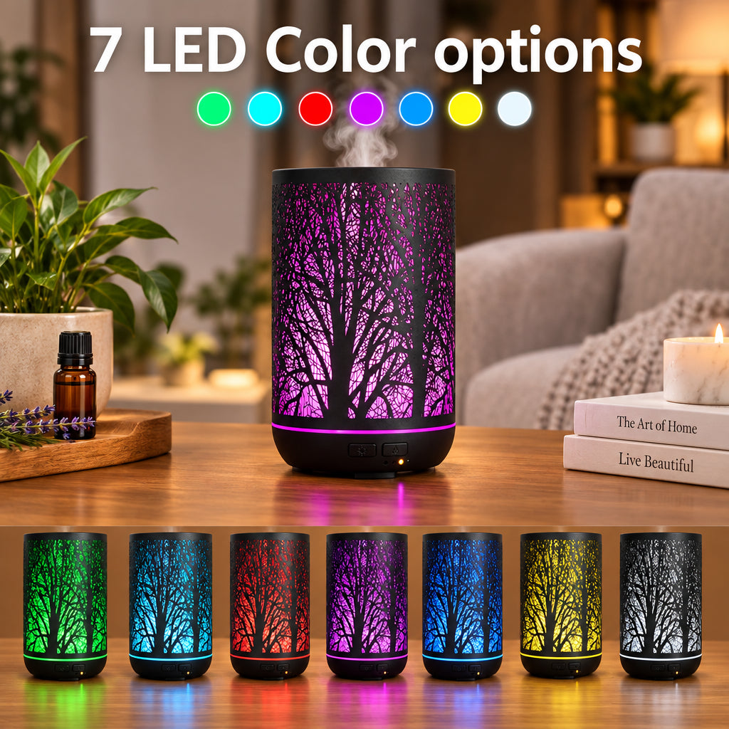 Oil Diffuser | 2 in 1 Ambient Night Light Aroma Diffuser | Black