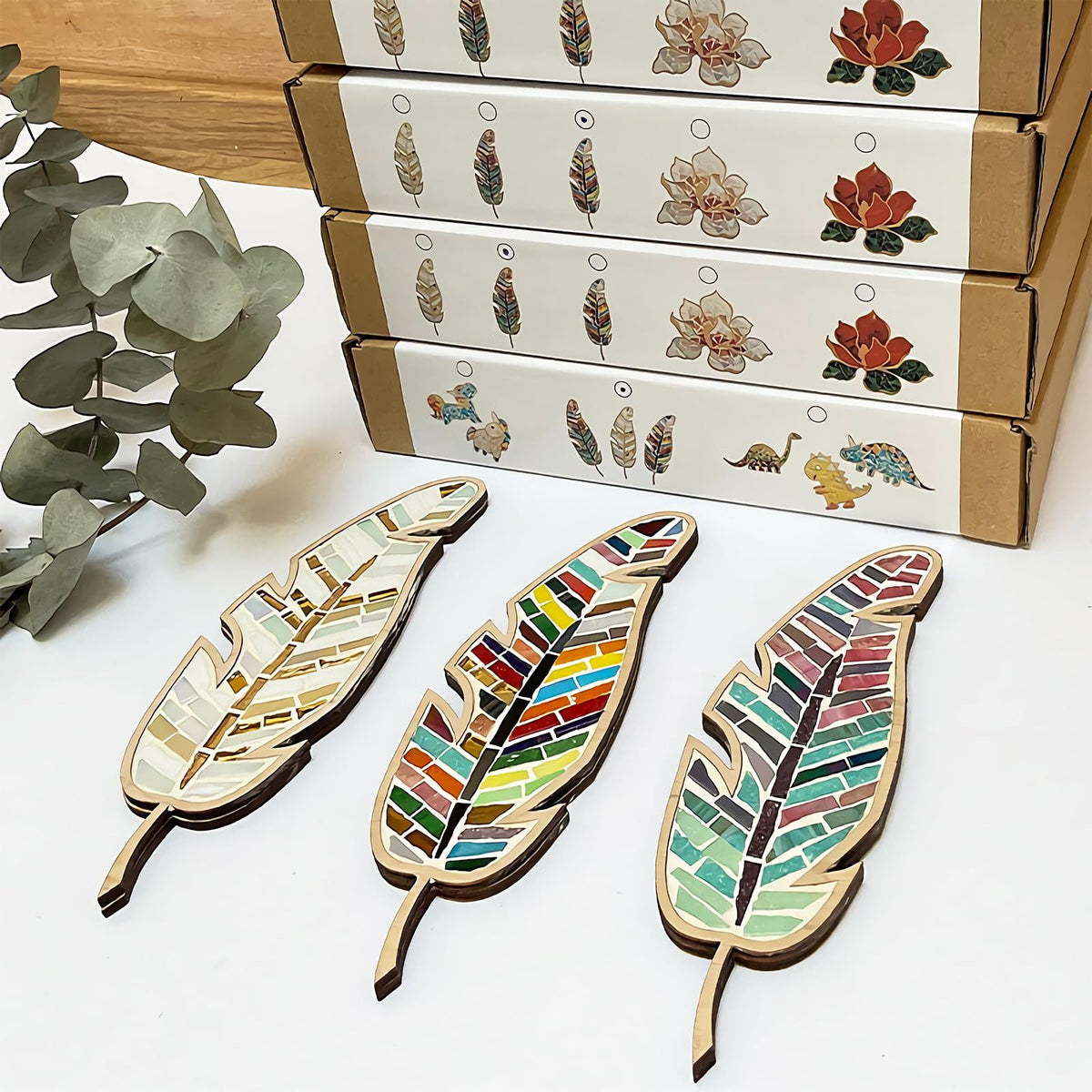 Hobby | DIY Mosaic Feather Kit | Colourful