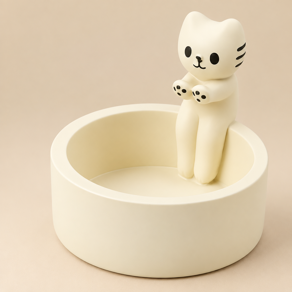 Candle Holder | Cat Warming Paws Tea Light Candle Holder | White