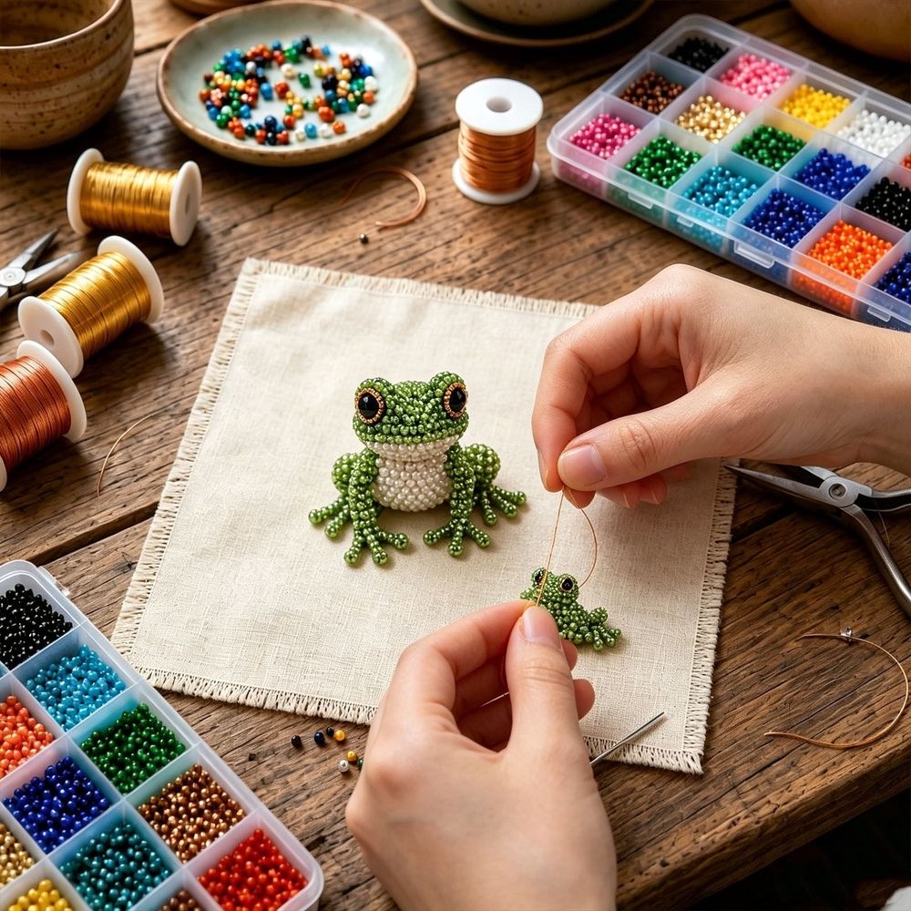 Hobby | 3D Animal Beaded Embroidery DIY Kit | Frog