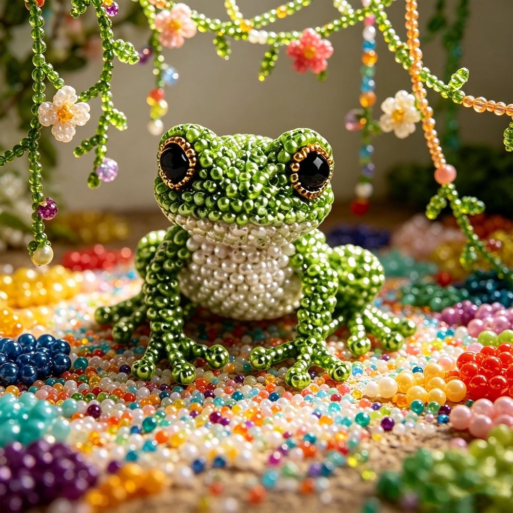 Hobby | 3D Animal Beaded Embroidery DIY Kit | Frog