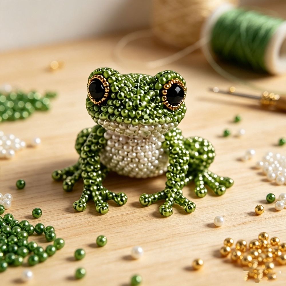 Hobby | 3D Animal Beaded Embroidery DIY Kit | Frog