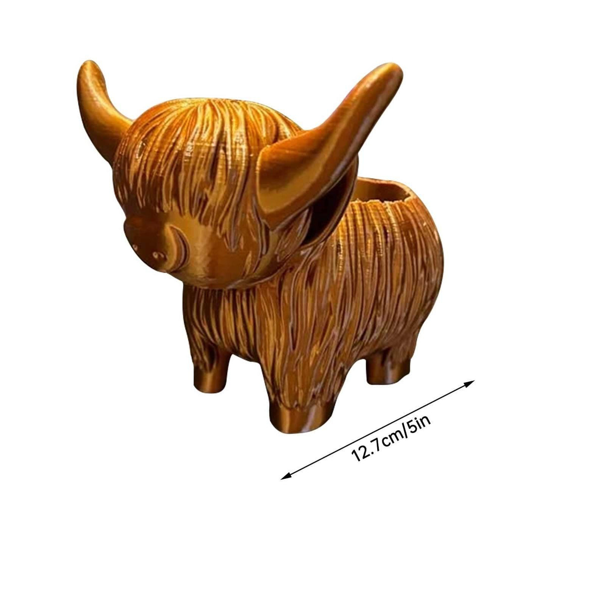 Planter | Highland Cow Resin Succulent Planter Pot | Brown