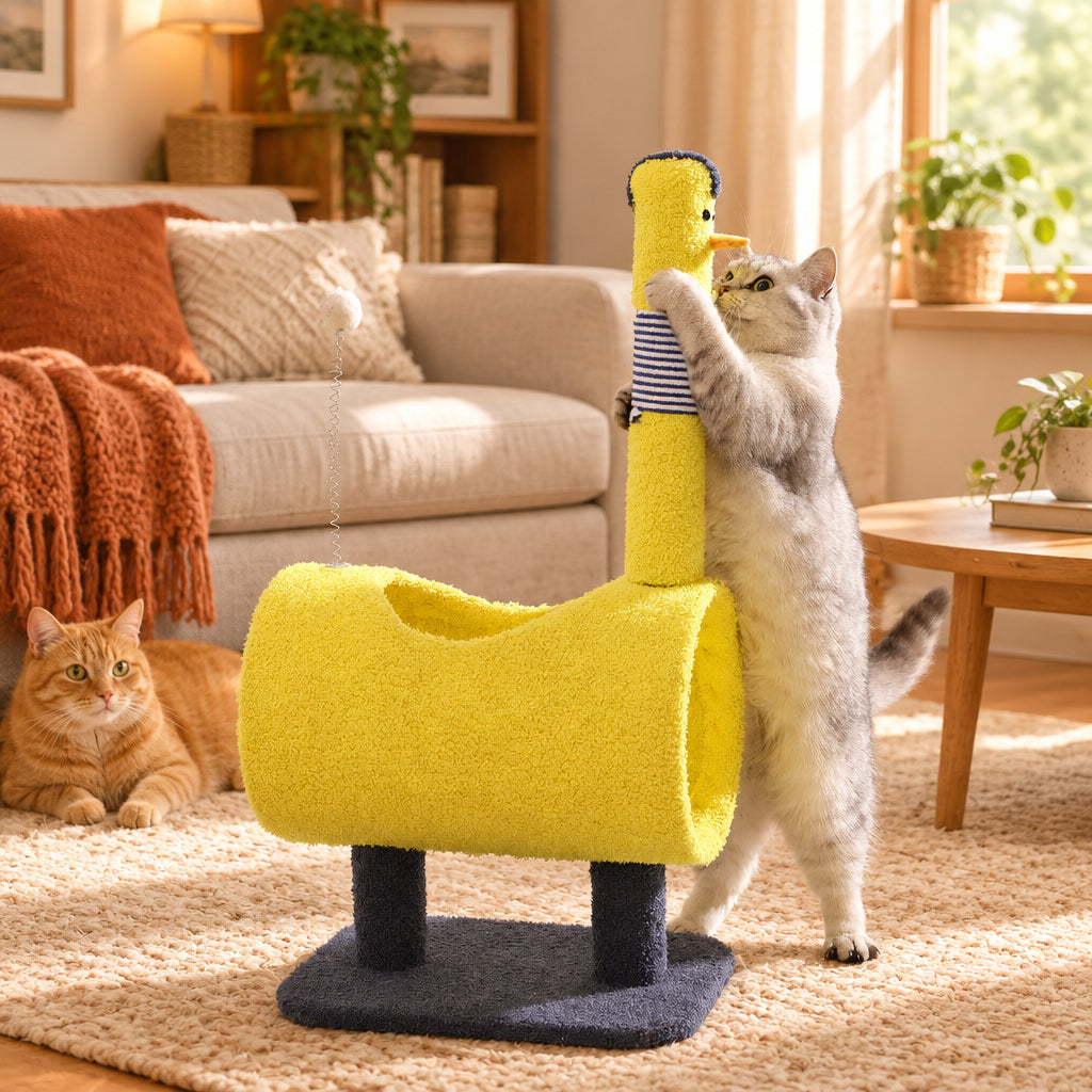 Cat Tree | Chicken-Theme Cat Scratcher Tree | Yellow