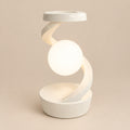 Lighting | Levitating LED Desk Lamp with Wireless Phone Charger | White