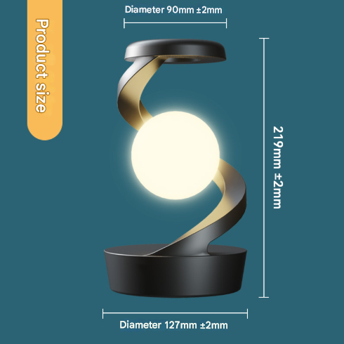 Lighting | Levitating LED Desk Lamp with Wireless Phone Charger | White