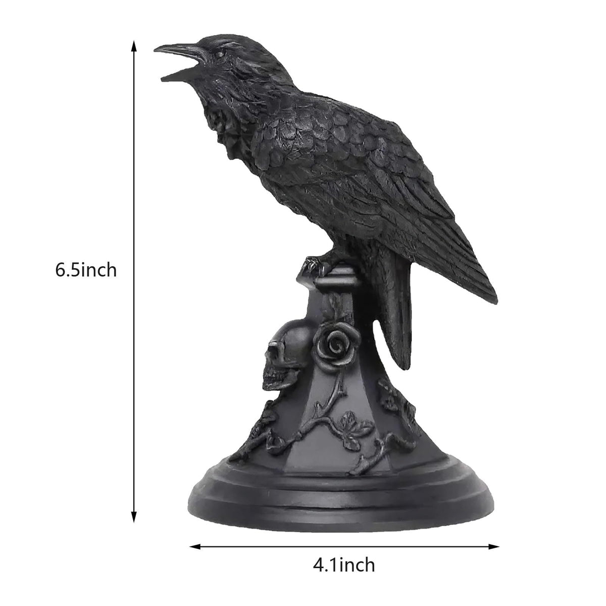 Lighting | Gothic Raven Candlestick Holder Resin | Black