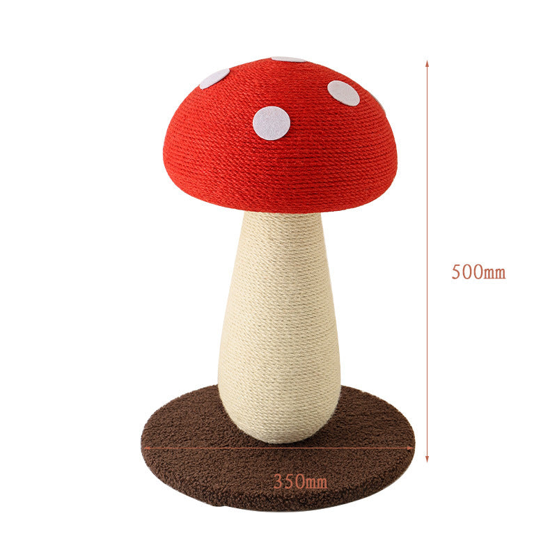Cat Scratcher | Red Mushroom Cat Tree Scratching Post | Red and White