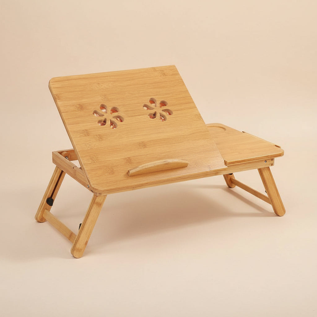 Foldable Table | Foldable and Adjustable Bamboo Laptop Table | Wood