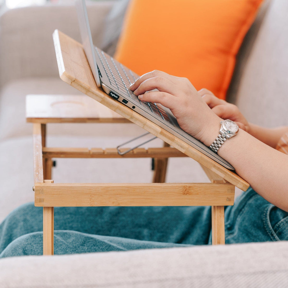 Foldable Table | Foldable and Adjustable Bamboo Laptop Table | Wood