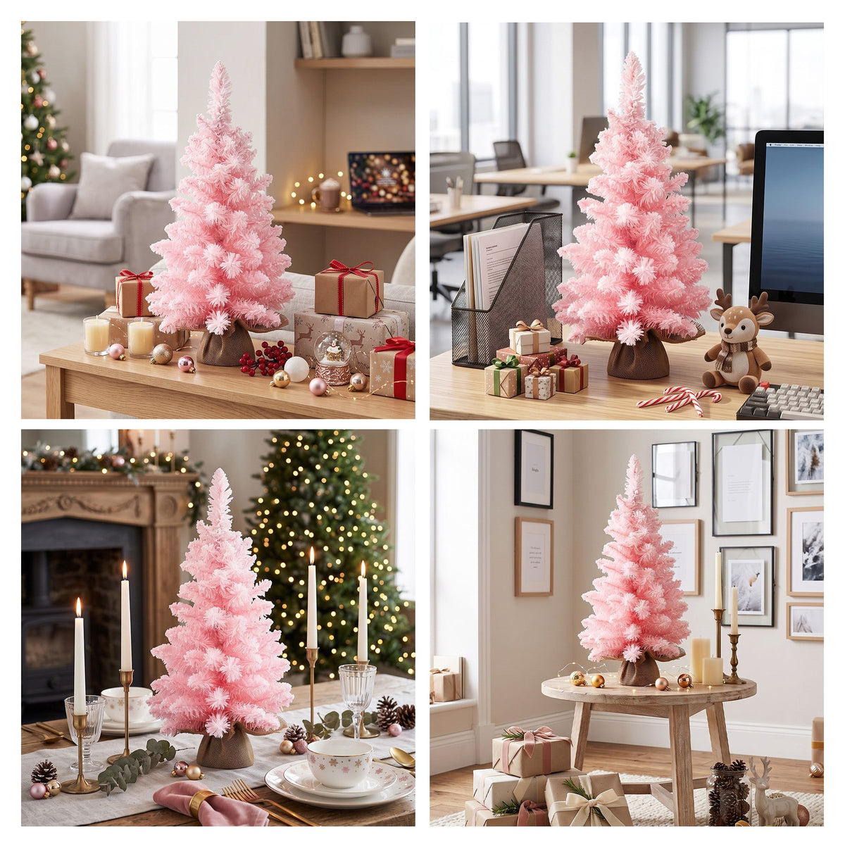 Christmas Décor | Jingle Jollys 60cm Mini Pink Christmas Tree | Pink