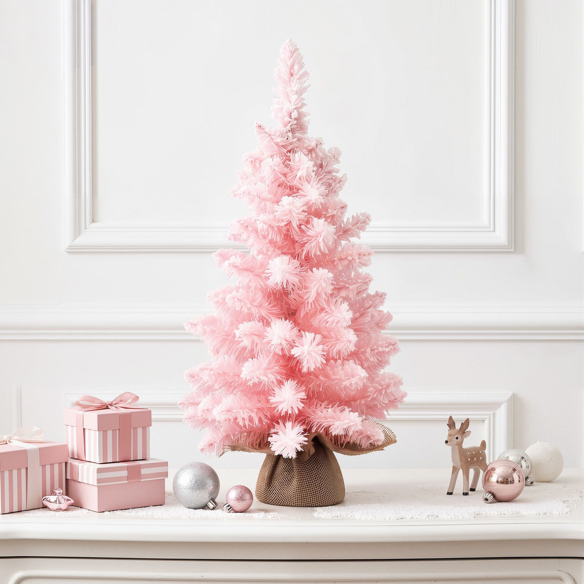 Christmas Décor | Jingle Jollys 60cm Mini Pink Christmas Tree | Pink