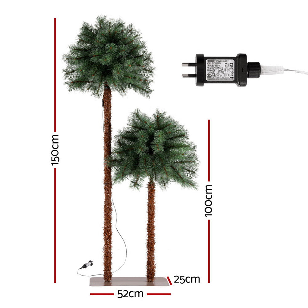 Christmas Tree | Jingle Jollys Christmas Palm Tree LED | Brown and Green