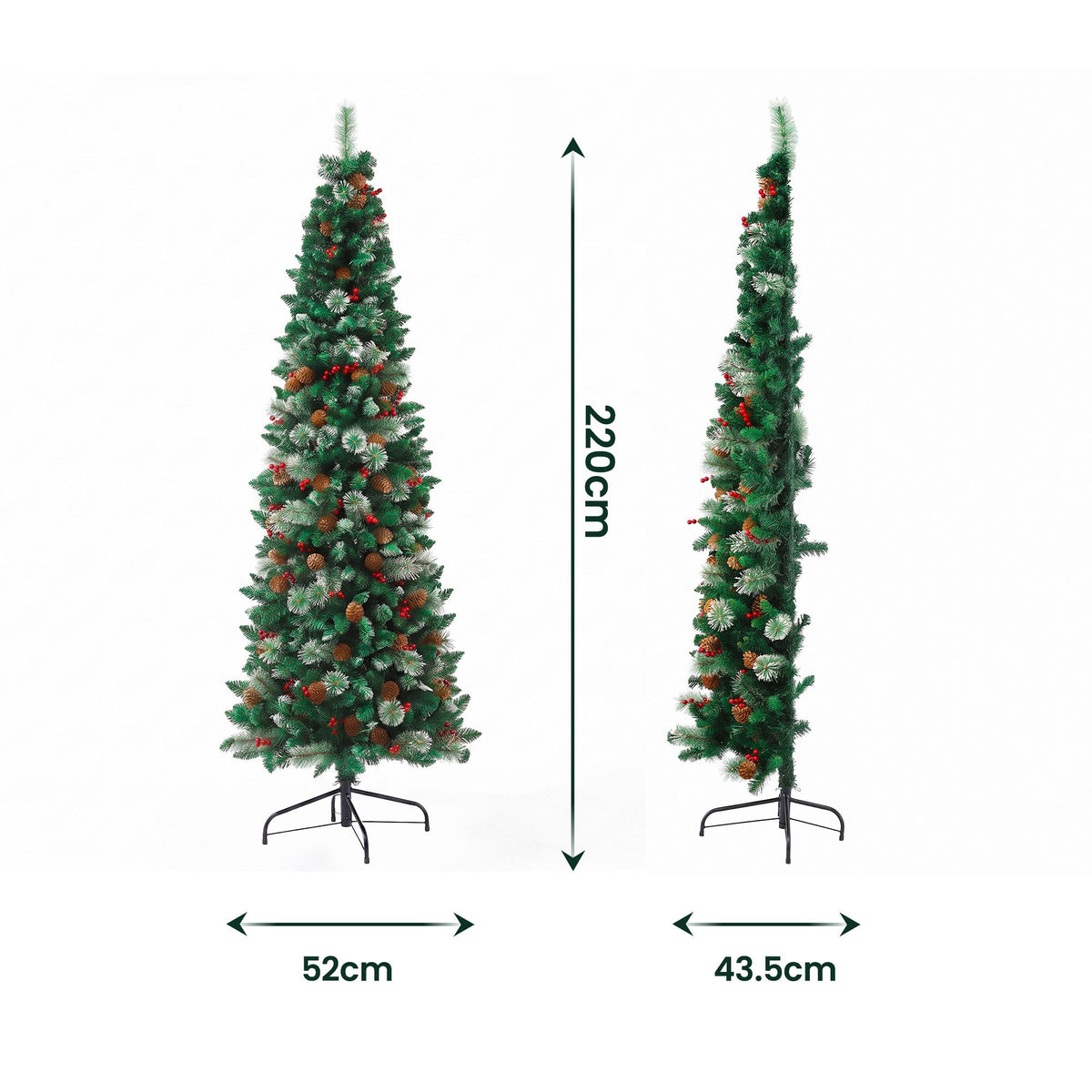 Christmas Décor | Jingle Jollys 2.1m Artificial Space-Saver Christmas Pine Tree | Green