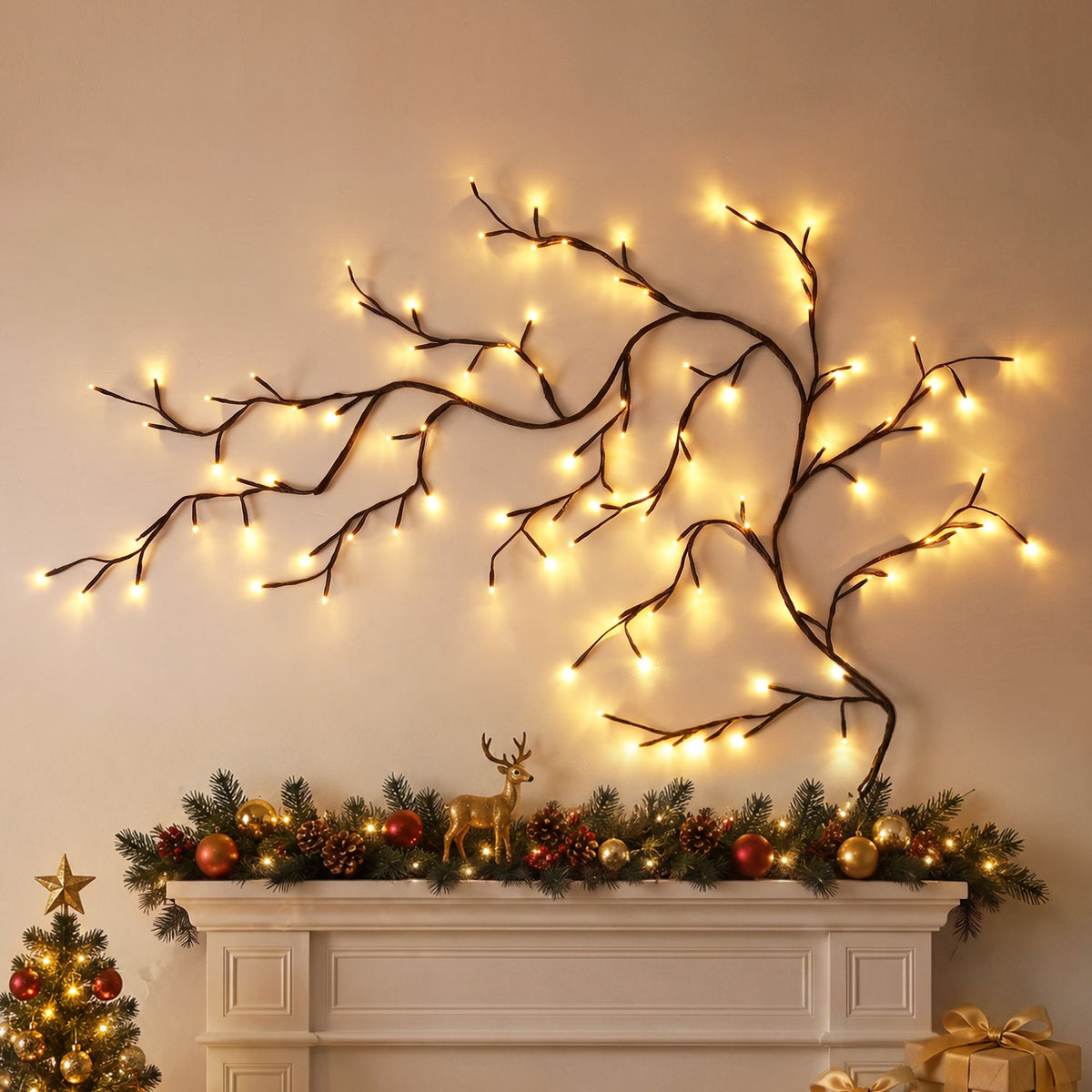Christmas Décor | Jingle Jollys Christmas Willow Vine LED Light | Warm White