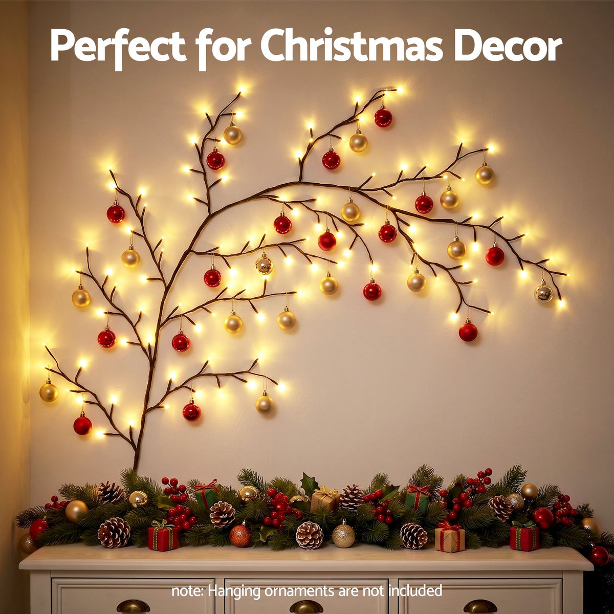 Christmas Décor | Jingle Jollys Christmas Willow Vine LED Light | Warm White