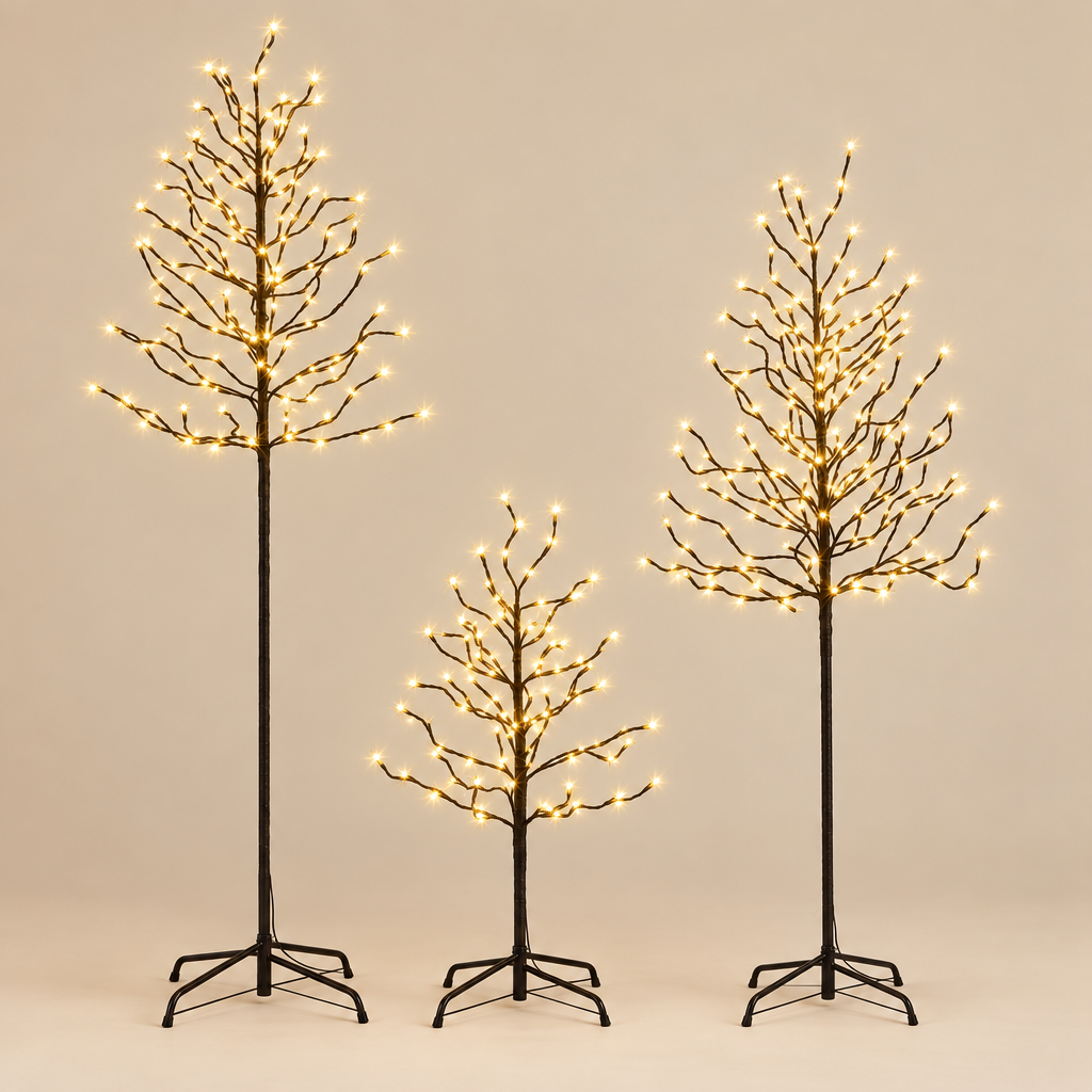 Christmas Décor | Jingle Jollys 3 Pack LED Christmas Birch Tree | Warm White