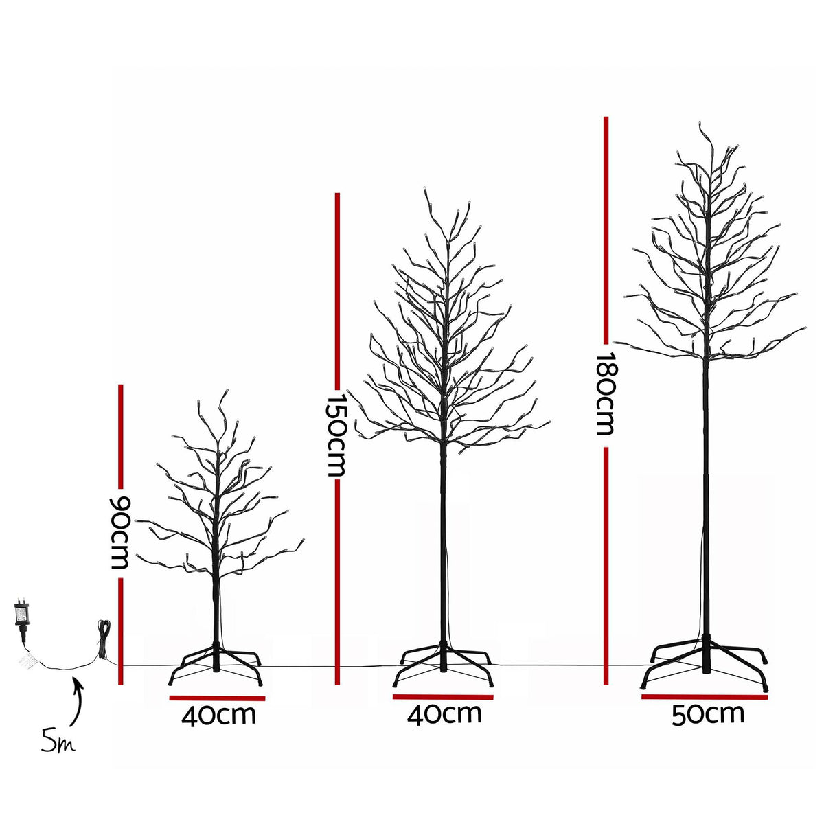 Christmas Décor | Jingle Jollys 3 Pack LED Christmas Birch Tree | Warm White