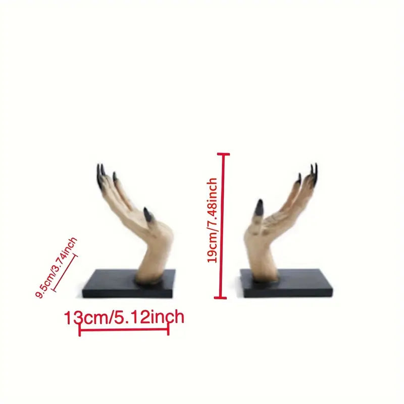 Bookend | 2-Piece Hand Bookends and Book Holder | Resin