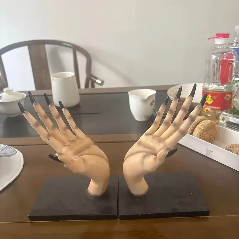 Bookend | 2-Piece Hand Bookends and Book Holder | Resin